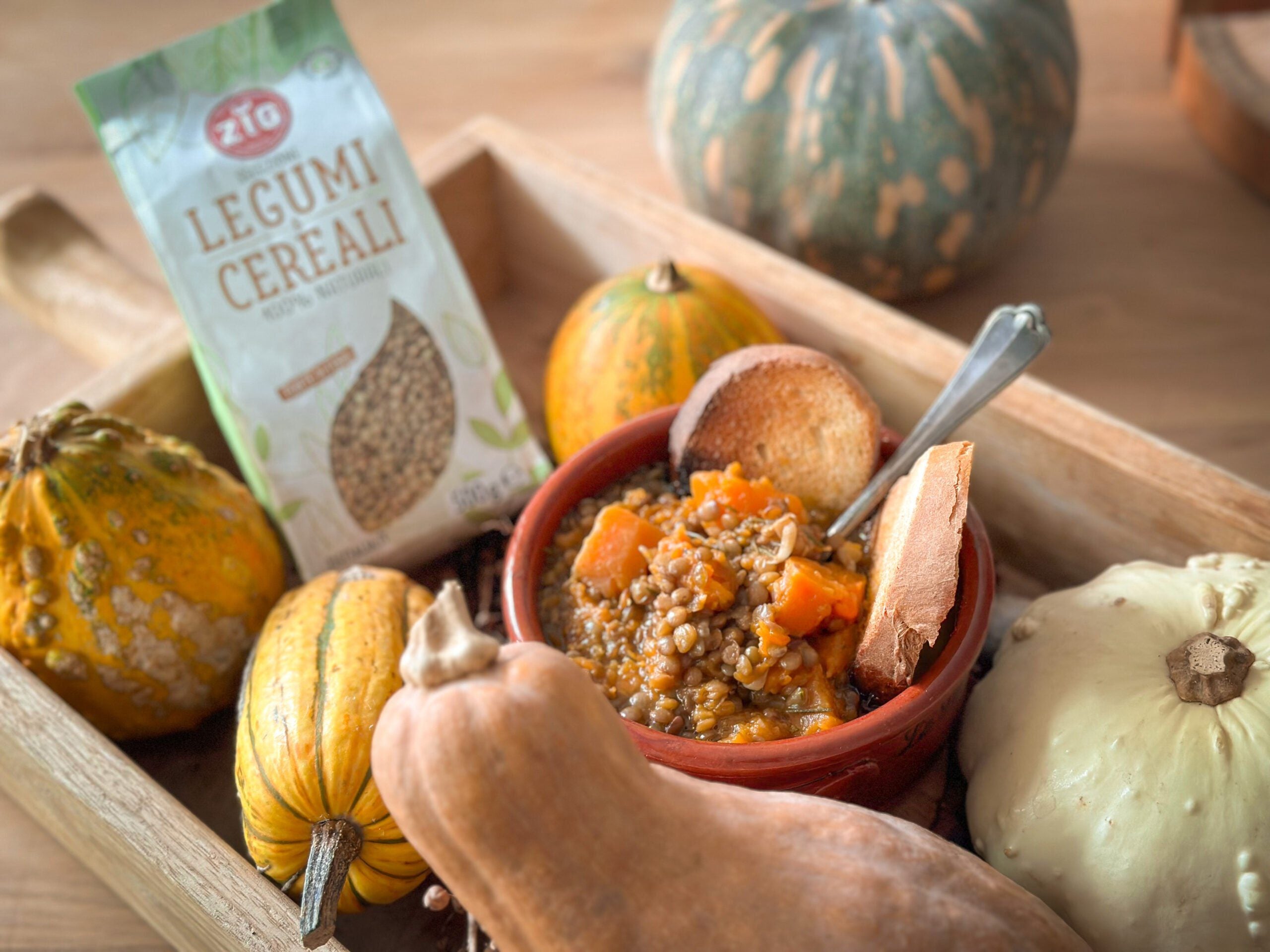 Zuppa di lenticchie e zucca