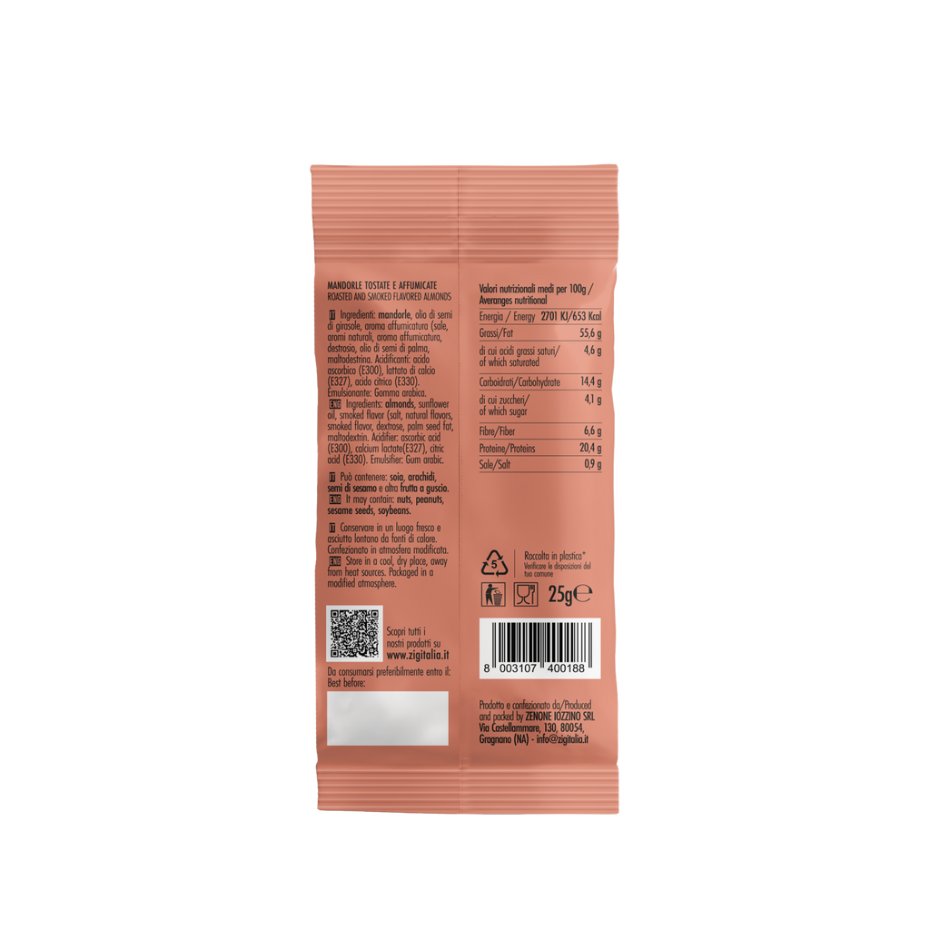 Mandorle Tostate Affumicate - 25 gr