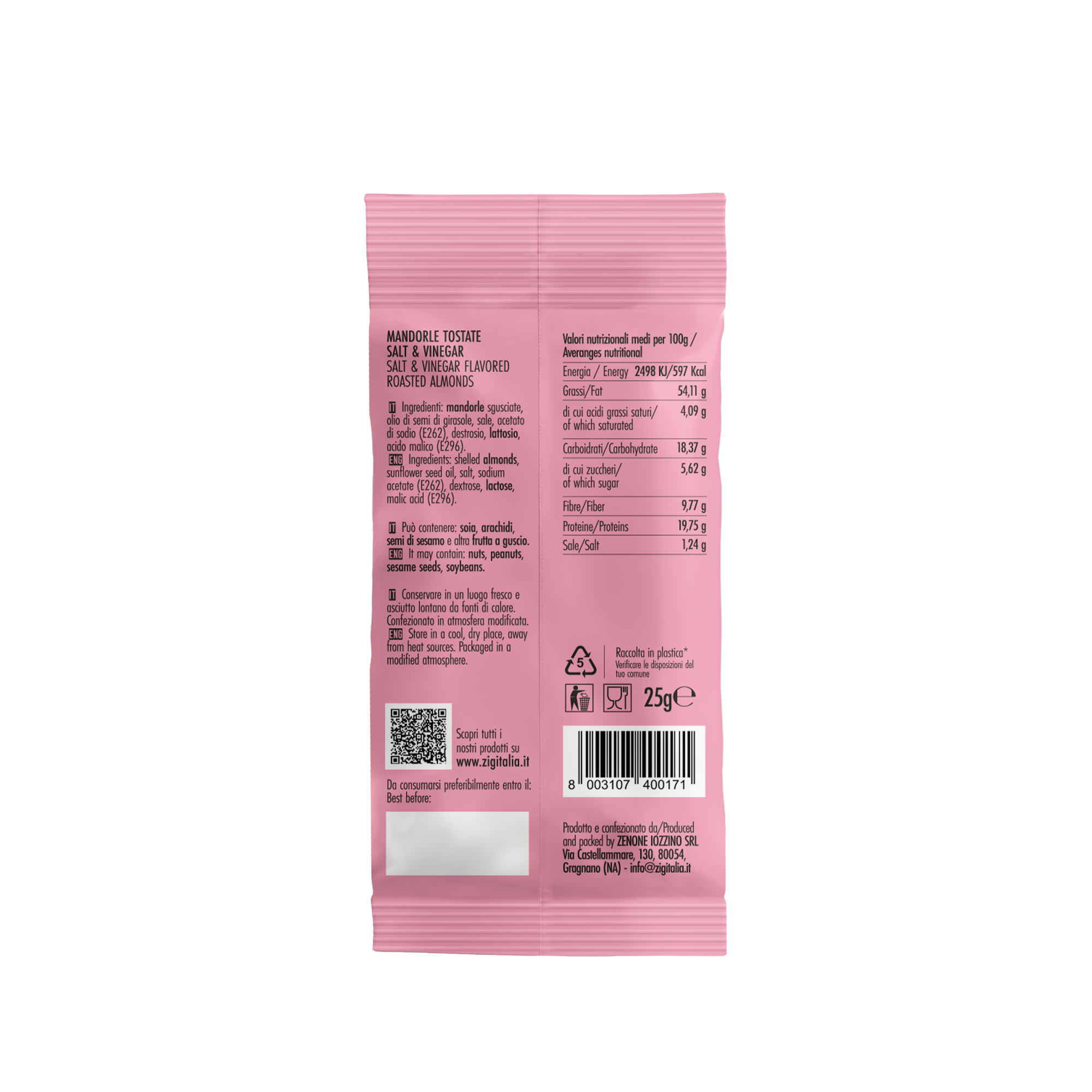 Mandorle Tostate Salt&Vinegar - 25 gr