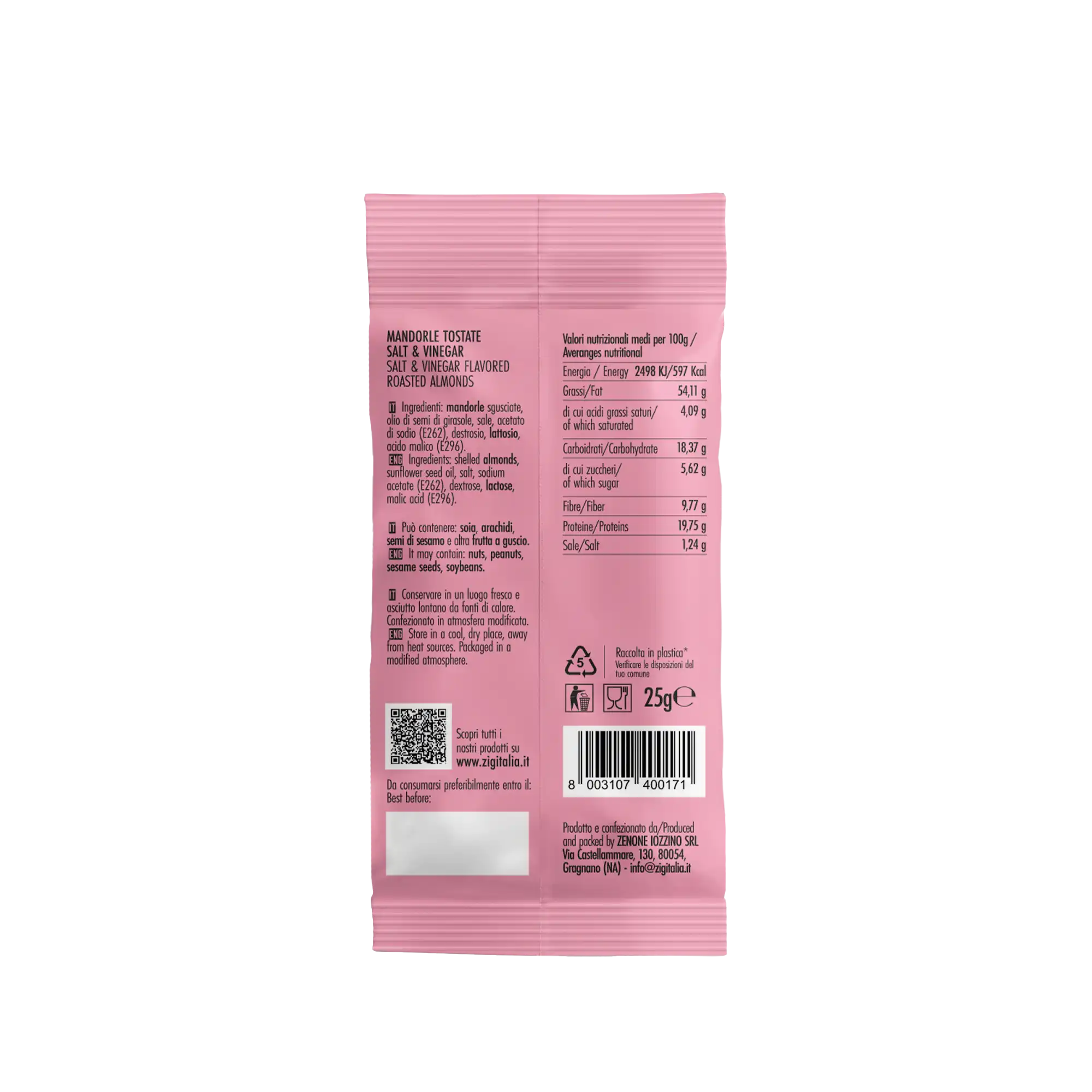 Mandorle Tostate Salt&Vinegar - 25 gr