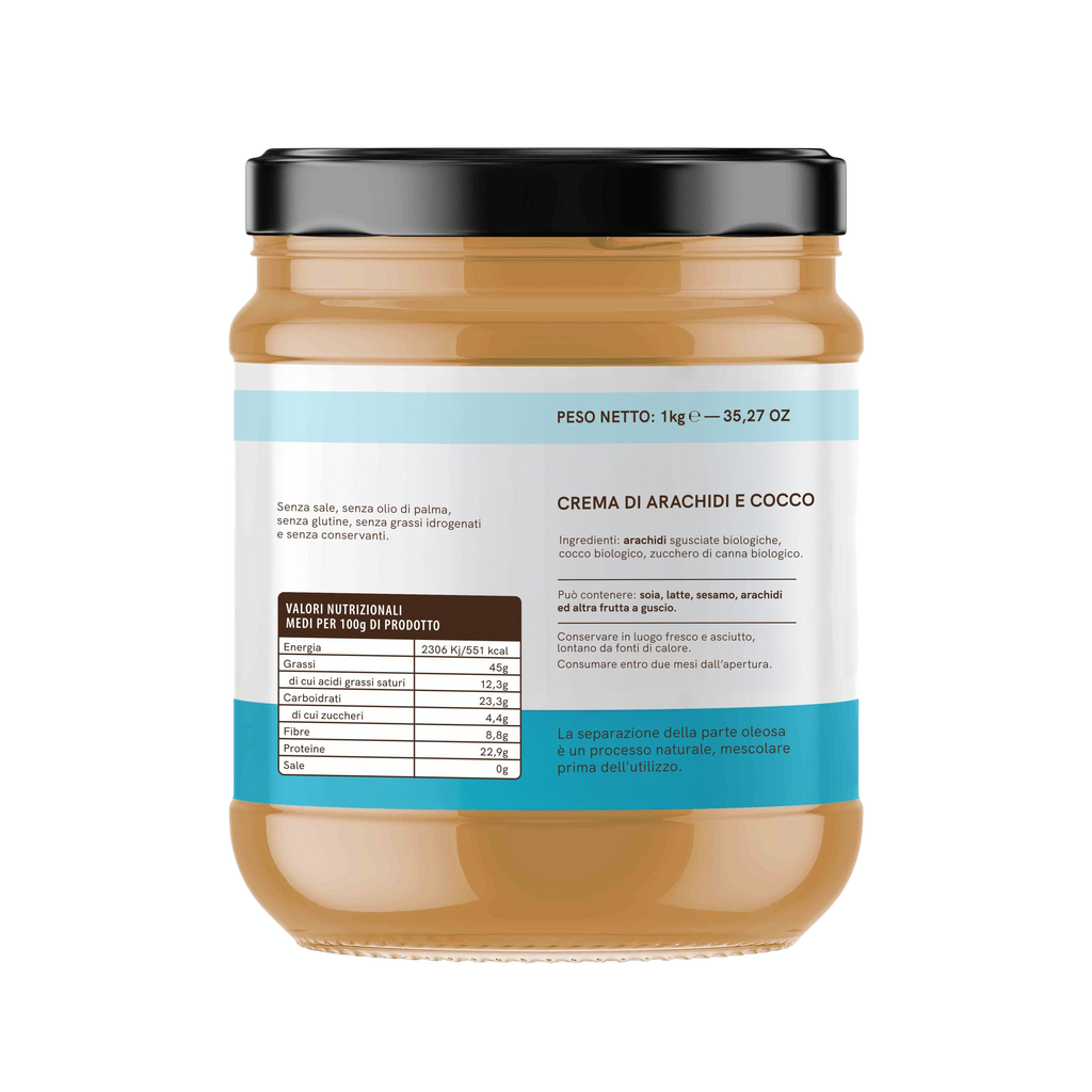 Crema de cacahuete y coco orgánica 1 kg