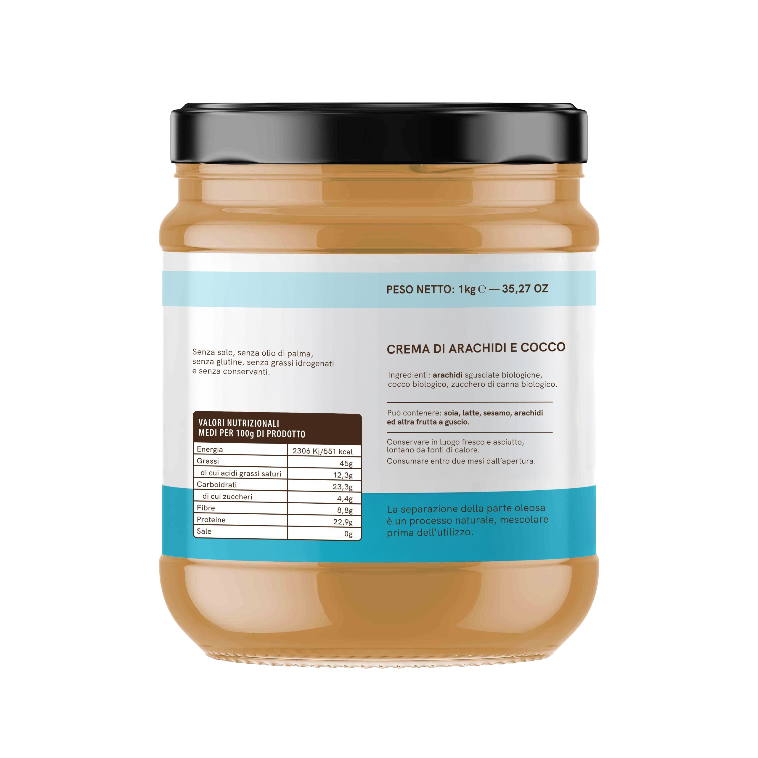 Crema de cacahuete y coco orgánica 1 kg