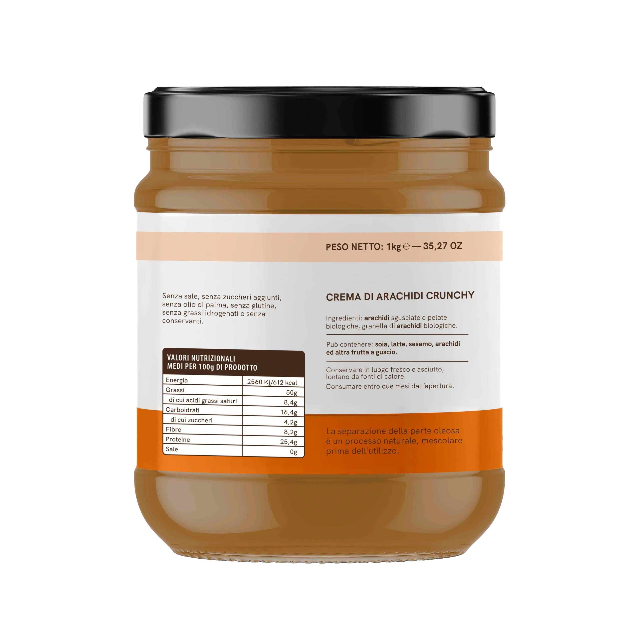 Organic Crunchy Peanut Cream 1kg
