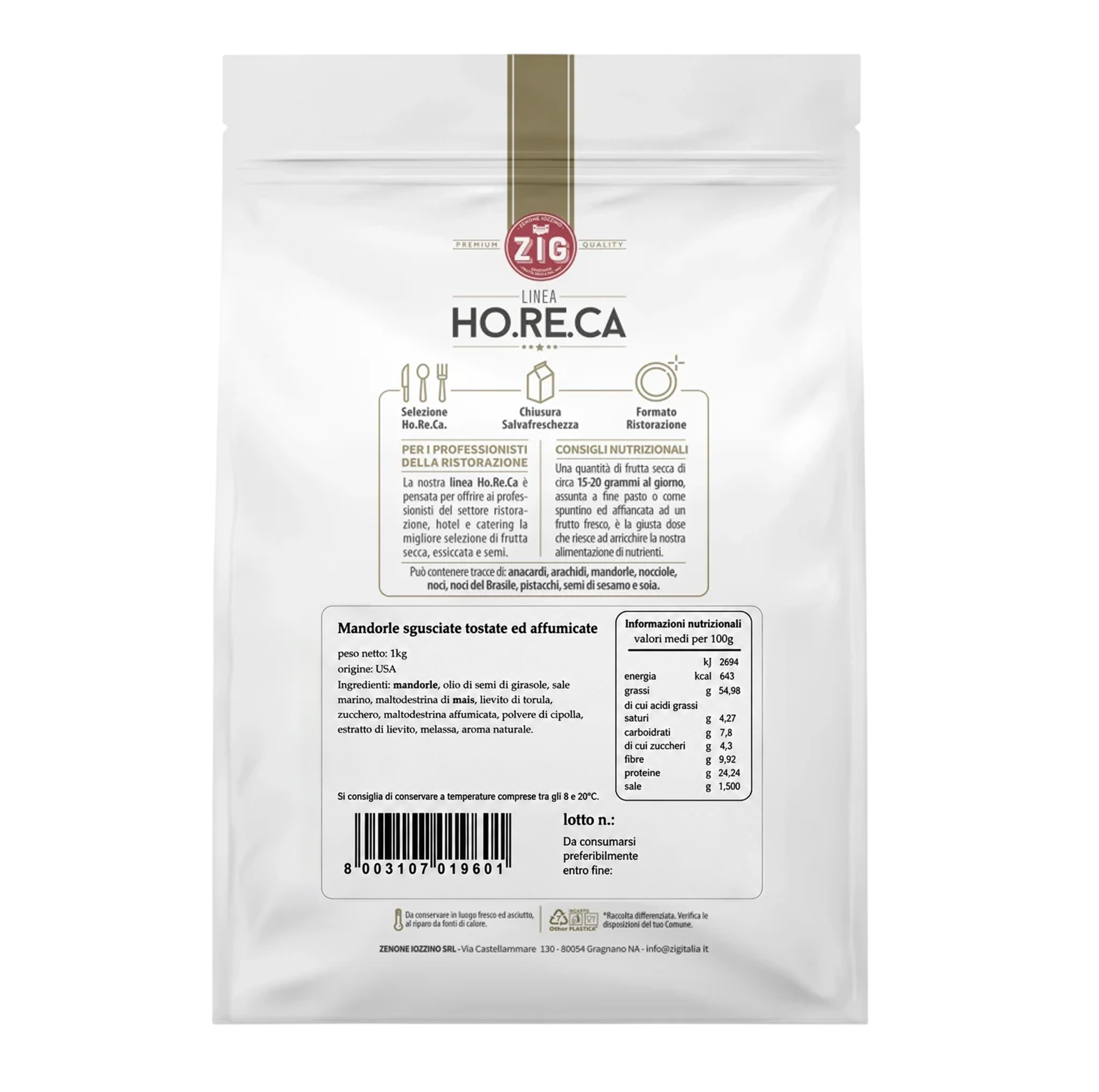Mandorle sgusciate tostate ed affumicate - 1kg